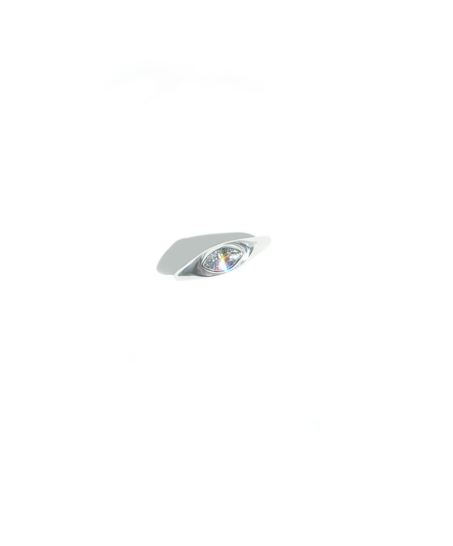 Marquise Cut White Zircon Signet Ring