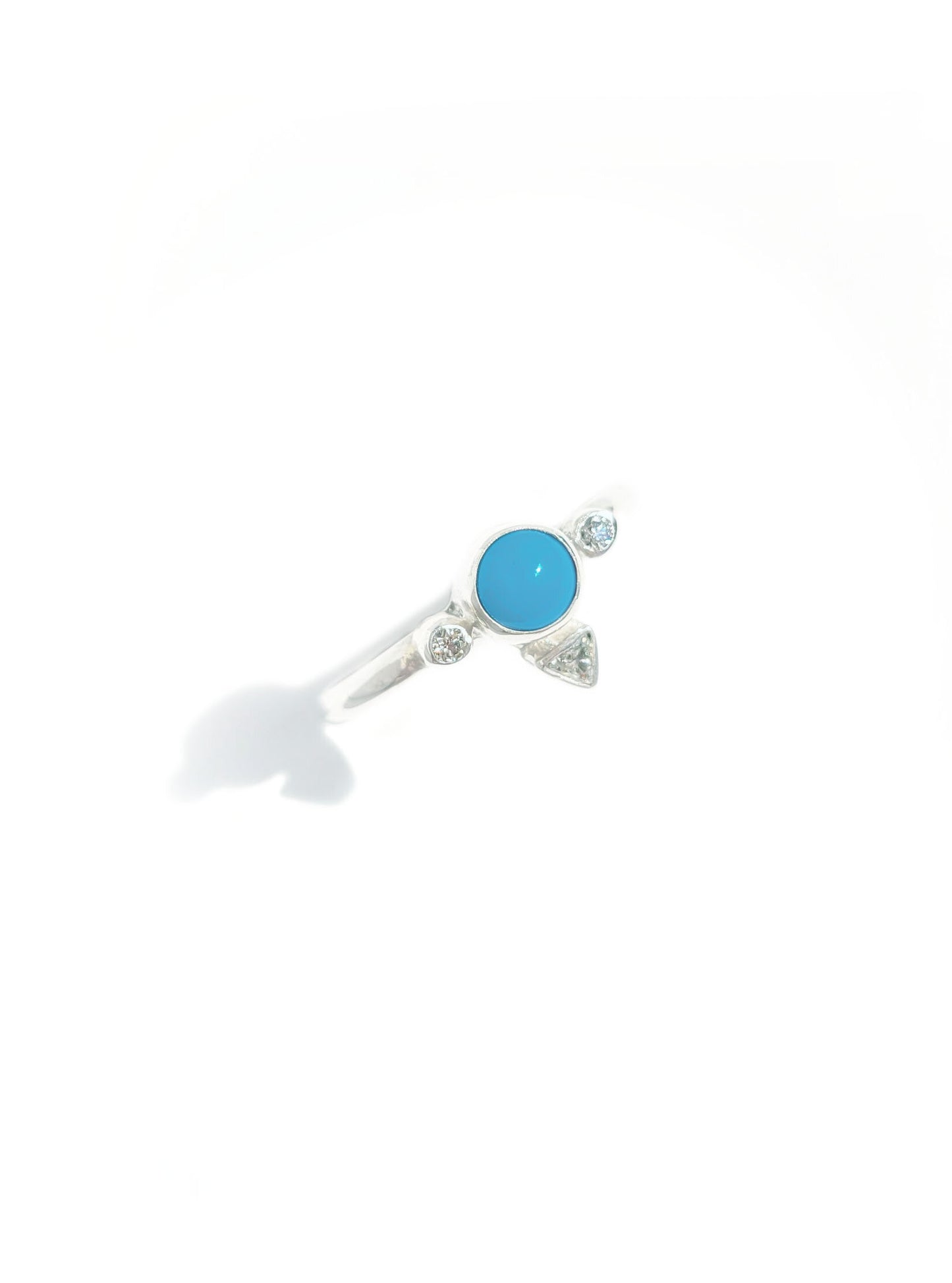 Turquoise & Three Stone Diamond Ring
