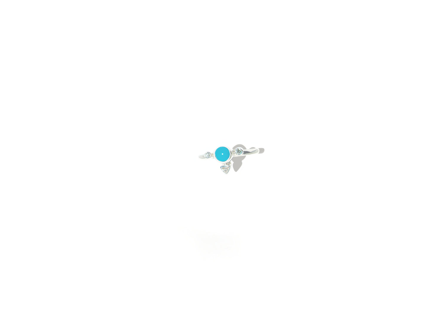Turquoise & Three Stone Diamond Ring