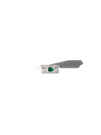 Emerald & Diamond Signet Ring