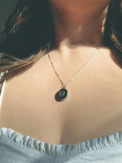 Hematite Warrior Cameo Necklace