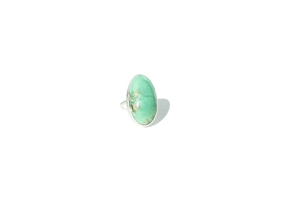 Large Oval Variscite Ring in Sterling Silver