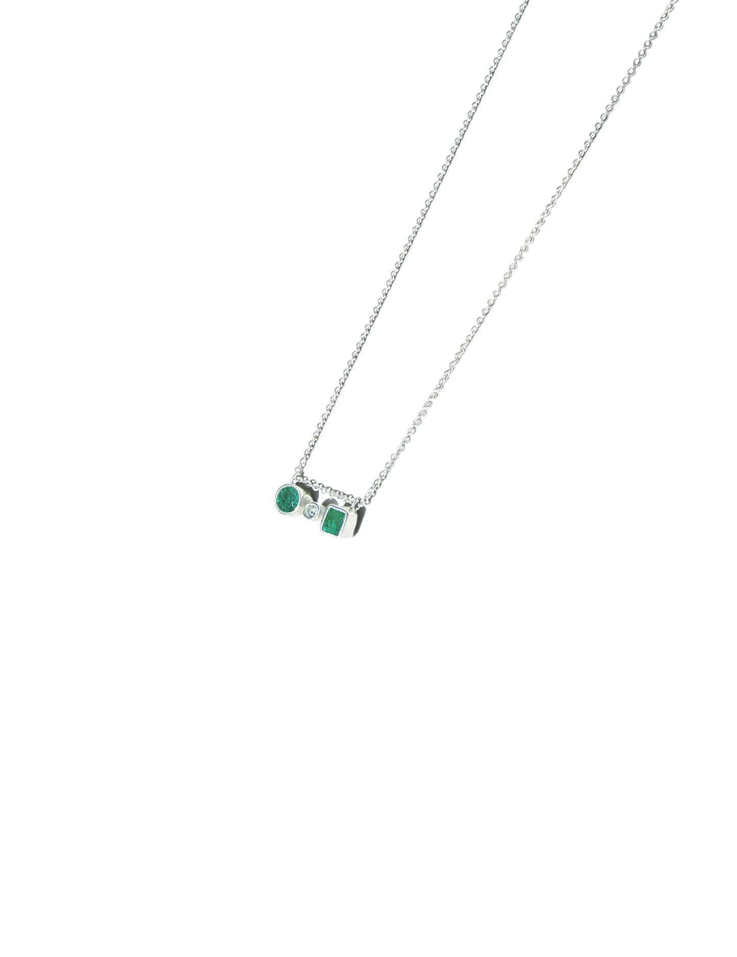 Mixed Shape Emerald & Diamond Necklace