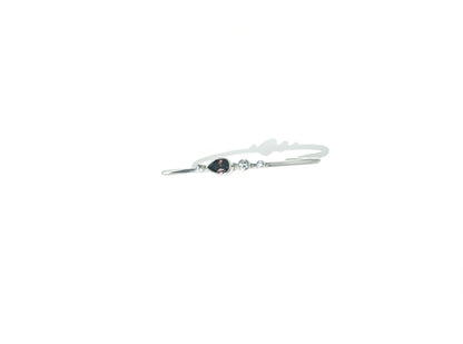 Pear Cut Tourmaline & Diamond Cuff Bracelet in Sterling Silver